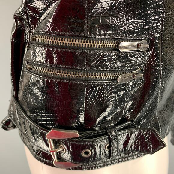 VERSUS by GIANNI VERSACE Size XS Black Not Listed Patent Biker Jacket - Picture 6 of 8